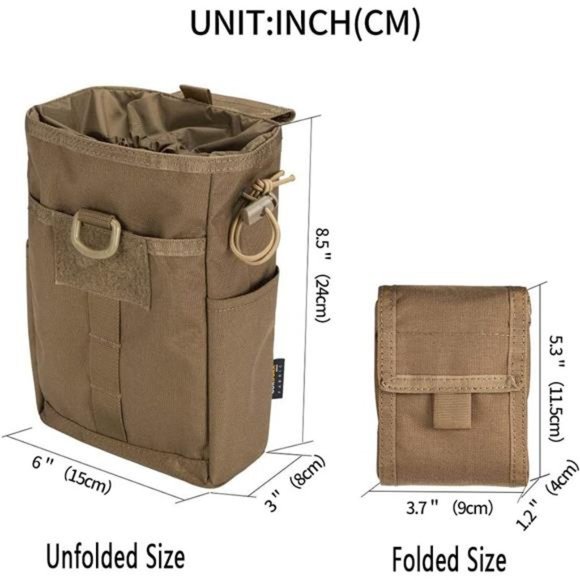 Molle Dump Pouch Drawstring Magazine Utility Pouch Folding Dump Pouch Waist Bag - Picture 5 of 6